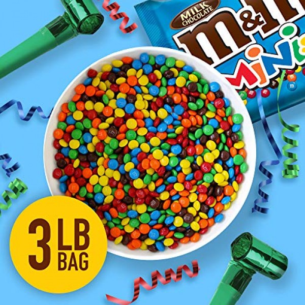  M&M'S Milk Chocolate MINIS Candy 3-lb. Bulk Candy Bag :  Grocery & Gourmet Food