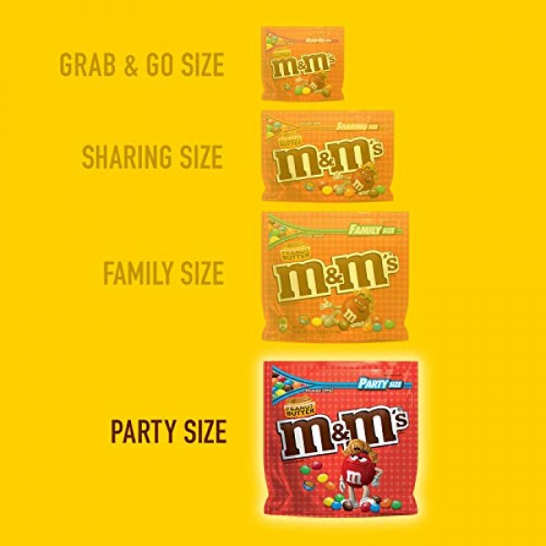 M&M's Peanut Butter Chocolate Candies Party Size 34 Oz, Chocolate Candy