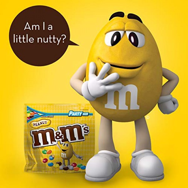 M&Ms Peanut Chocolate Candy, 38-Ounce Party Size Bag, Yellow