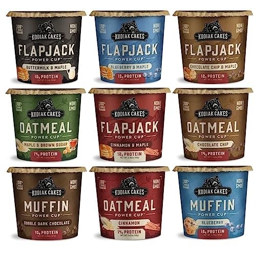 Kodiak Cakes Power Cup Variety, High Protein Oatmeal Cups, Flapj...