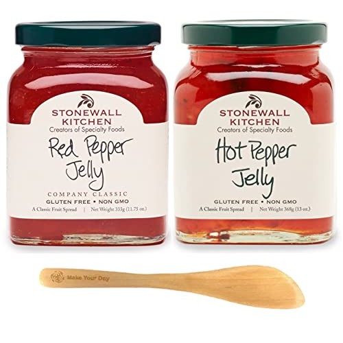 Red Pepper Jelly and Hot Pepper Jelly, 11.75 Ounce Pack of 2 -...