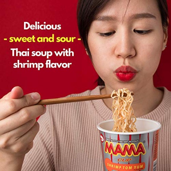 MAMA Noodles SHRIMP TOM YUM Instant Cup of Noodles w/Delicious Thai  Flavors, Hot & Spicy Noodles With Shrimp Tom Yum Soup Base, No Trans Fat  w/Fewer