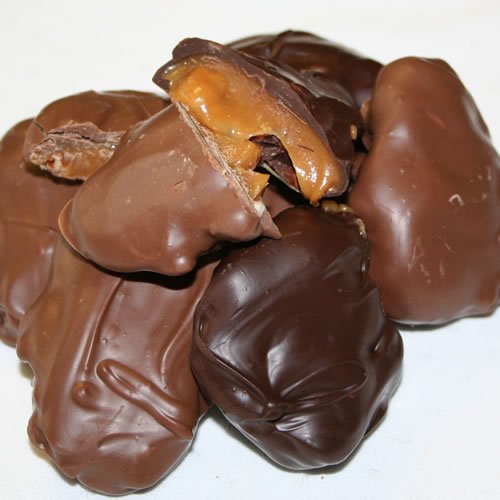 Pecan Caramel Clusters - Mix Of Dark &Amp; Milk Chocolate No-Melt G