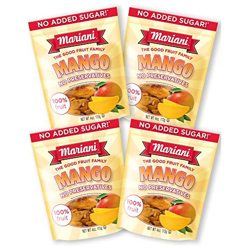 Mariani - Dried Mango - 4Oz Pack Of 4 - Unsweetened &Amp; Unsulfur