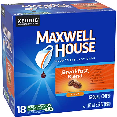 Maxwell House Breakfast Blend Coffee, K-Cup Pods, 72 Count 4 Pa