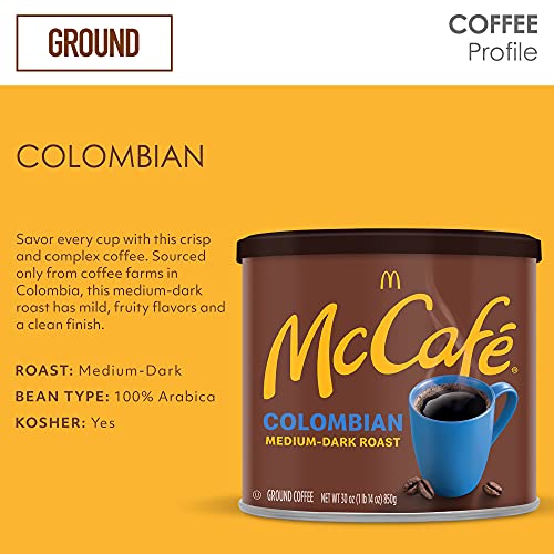 Mccafe Colombian, Medium Roast Ground Coffee, 30 Oz Canister