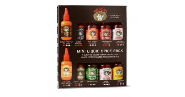 Melinda's Mini Liquid Spice Rack (10 pack) - A curated collection of travel  size craft pepper sauces and condiments 