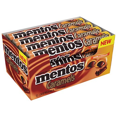 MENTOS CANDY ROLL, CARAMEL & CHOCOLATE, NON MELTING, 1.34 Ounce ...