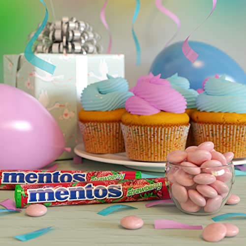 Mentos Chewy Mint Candy Roll, Strawberry, Non Melting, Party,15 ...