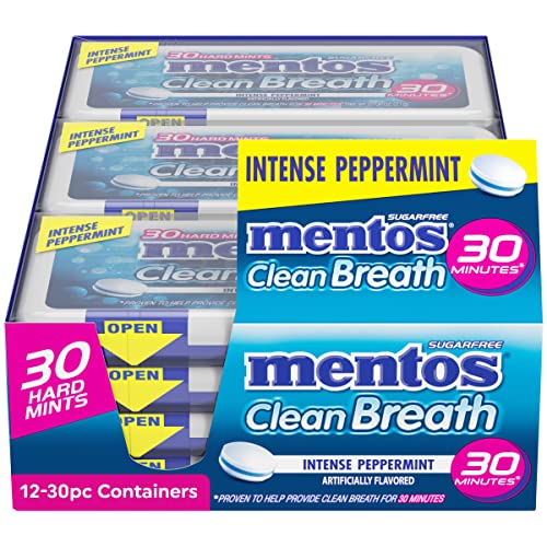 Mentos Clean Breath Hard Mints Sugar Free Candy, Peppermint, Bul