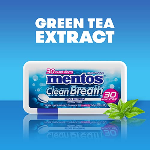 Mentos Clean Breath Hard Mints Sugar Free Candy, Peppermint, Bul