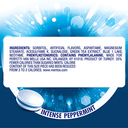 Mentos Clean Breath Hard Mints Sugar Free Candy, Peppermint, Bul