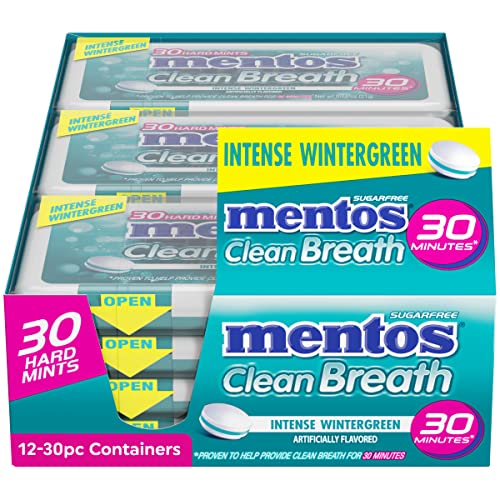 Mentos Clean Breath Hard Mints Sugar Free Candy, Wintergreen, P...