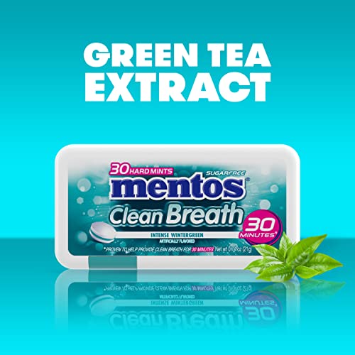 Mentos Clean Breath Hard Mints Sugar Free Candy, Wintergreen, P...