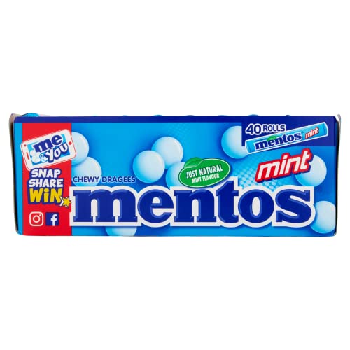 Mentos Mint Chewy Dragees 38 g Pack of 40, reg, multi