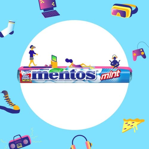 Mentos Mint Chewy Dragees 38 g Pack of 40, reg, multi