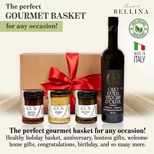 Bellina Flavorful Italian Gift Basket With Red Pesto Sauce, Vega