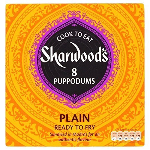 Sharwoods Plain Large Puppodums 8 Per Pack - 94G