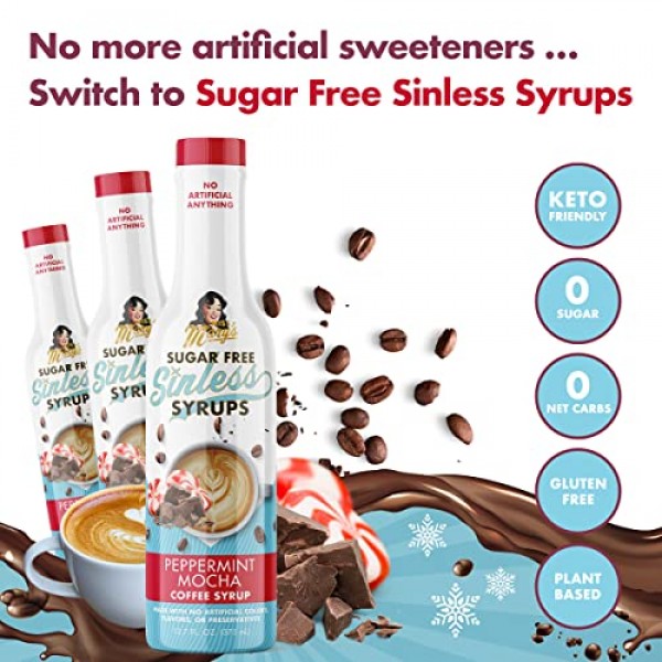 Mocha Sugar Free Sinless Syrups  Naturally Sugar Free Coffee Syrup – Miss  Mary's Mix