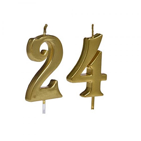 Gold Geometric Circle 'Happy 24th' Birthday Cake Topper - Online Party  Supplies