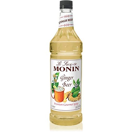 Monin Old Fashioned Ginger Ale Syrup Bottle 1 Liter 33.8 Fl Oz