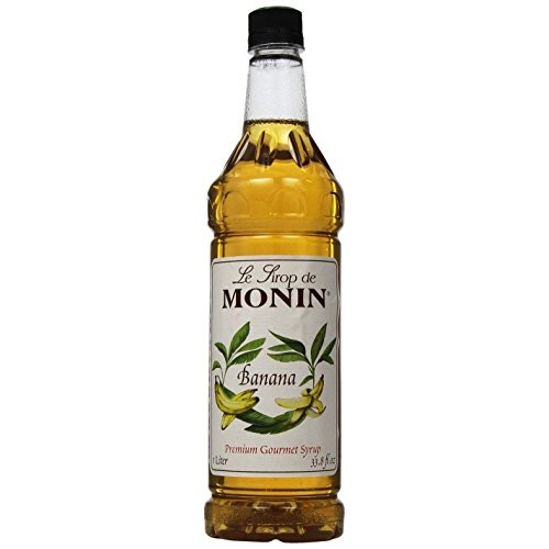 Monin Flavored Syrup, Banana, 33.8-Ounce Plastic Bottles Pack O