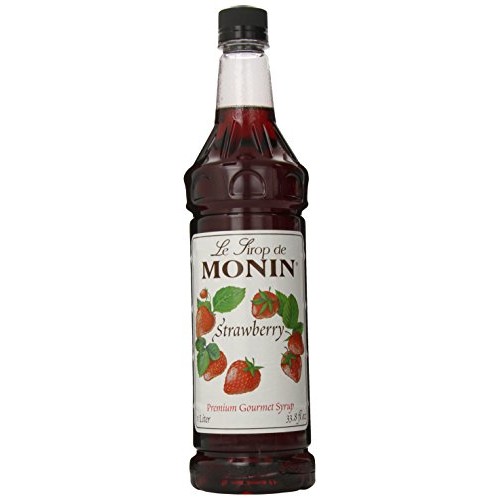 Monin Flavored Syrup, Strawberry, 33.8-Ounce Plastic Bottles Pa