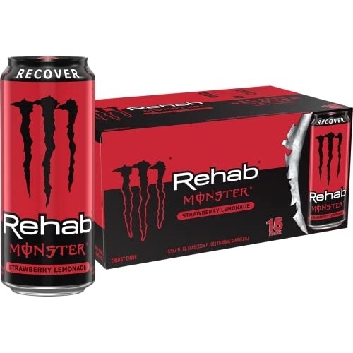 Monster Rehab Strawberry Lemonade + Energy, Energy Drink, 15.5 O...