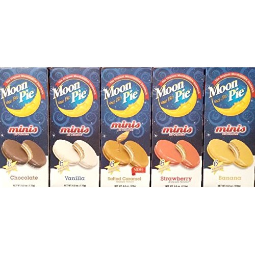 Moon Pie Minis - Complete Variety Pack - All 5 Flavors! 5 Boxes...