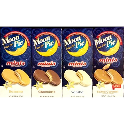 Moon Pie Minis Variety 4 Pack - Chocolate, Salted Caramel, Vanil...