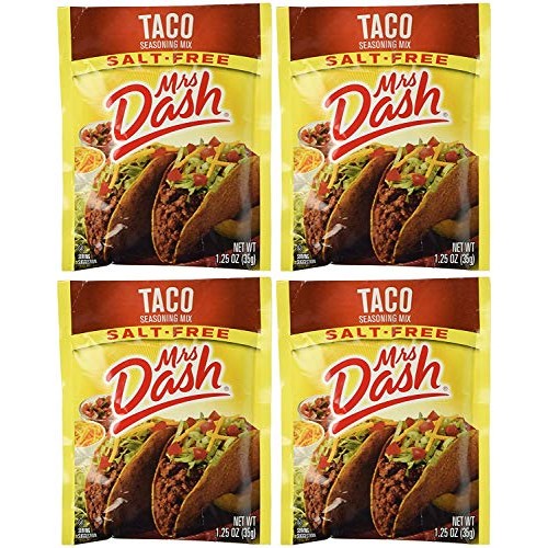 Mrs Dash Salt Free Taco Seasoning Mix 1.25 Oz Packets 6 Pack