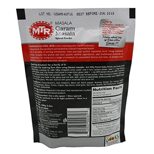 Mtr Garam Masala Spiced Powder - 100G., 3.5Oz