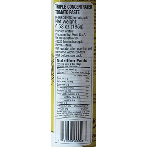 Mutti Triple Concentrated Tomato Paste Triplo Concentrato, 6.5...