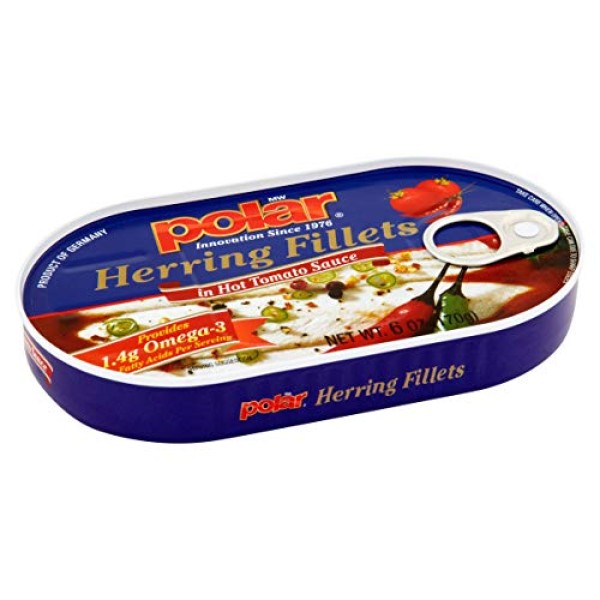 MW polar Herring in Hot Tomato Sauce, 6 Ounce (Pack of 14)