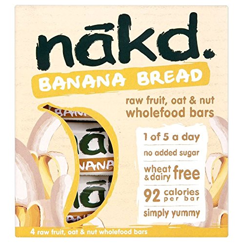 Nakd Banana Bread Raw Fruit, Oat &Amp; Nut Wholefood Bars 4X30G