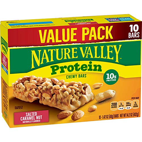 Nature Valley Chewy Granola Bar, Protein, Salted Caramel Nut, 10