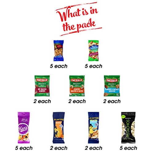 Individual Nuts Snack Packs, Trail Mix Individual Packs Bulk - 3...