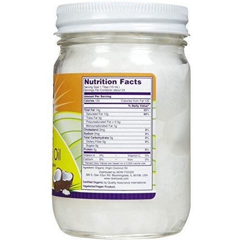 Now Foods Organic Virgin Coconut Oil, 12 Oz