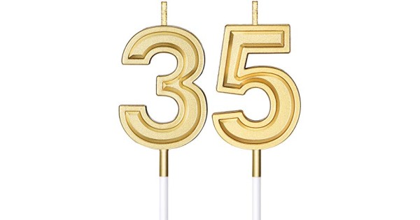 35th Birthday Candles Cake Numeral Candles Happy Birthday ...