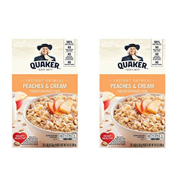Quaker Instant Oatmeal Peaches And Cream Breakfast Cereal