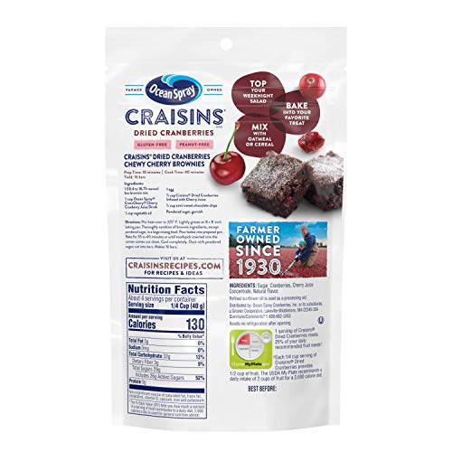 Ocean Spray Craisins, Sweetened Dried Cranberries, Cherry Flavor...