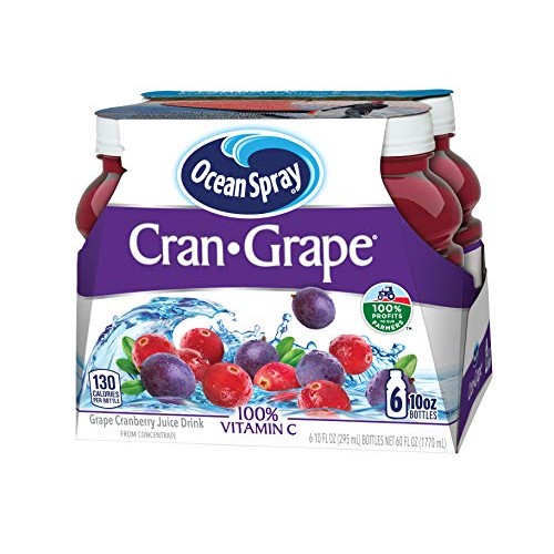 Ocean Spray Cran-Grape Juice Drink, 10 Ounce Bottle Pack of 6