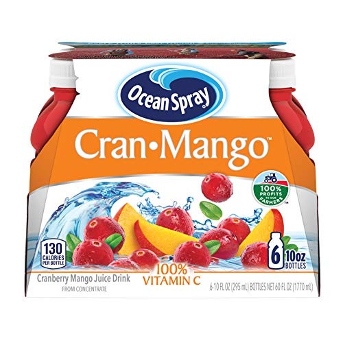 Ocean Spray Cran-Mango Juice Drink, 10 Ounce Bottle Pack Of 6