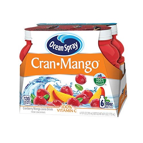 Ocean Spray Cran-Mango Juice Drink, 10 Ounce Bottle Pack Of 6