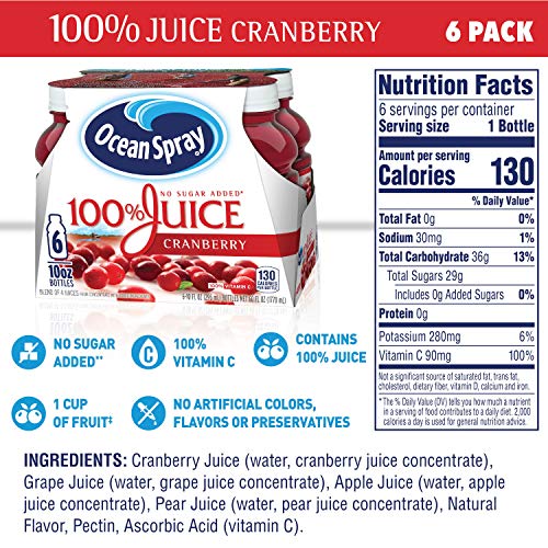 Ocean Spray Cranberry Juice Drink, 10 Oz Bottles, 6 Pack