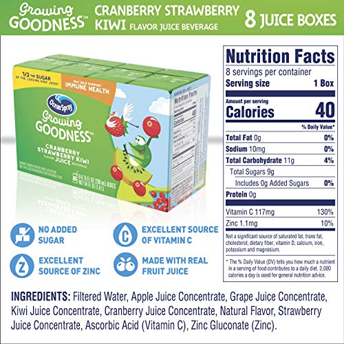 Ocean Spray Growing Goodness Kids Juice Beverage, Cranberry Appl