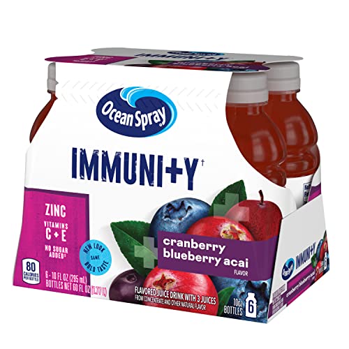 Ocean Spray Immunity Cranberry Bluberry Acai Juice, 10 Fl Oz, 6 ...