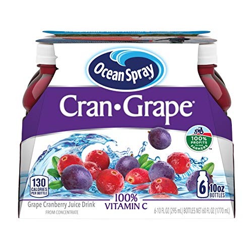 Ocean Spray Juice Drink, Cran-Grape, 10 Ounce Bottle Pack Of 6