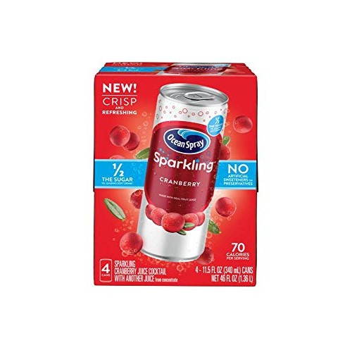 Ocean Spray Sparkling Cranberry Cocktail, 11.5 Oz Can, Case of 6...