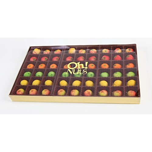 Oh! Nuts Fresh Gourmet Marzipan Candy Fruits Basket, 54 Piece Ho